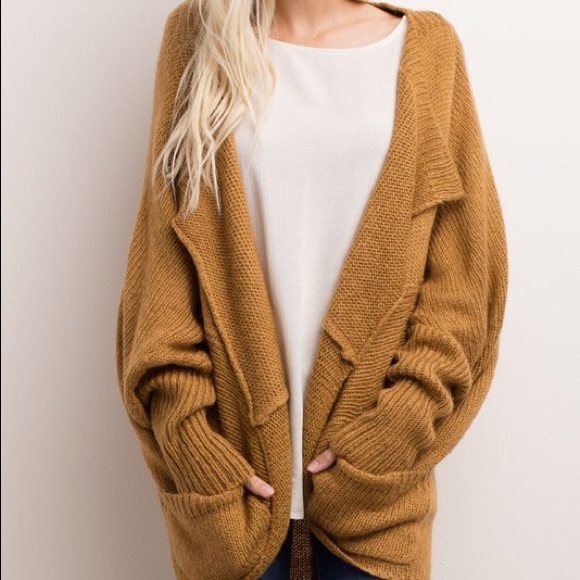 5️⃣⭐️ rated Dolman Knit Cardigan in Camel - Picture 3 of 5
